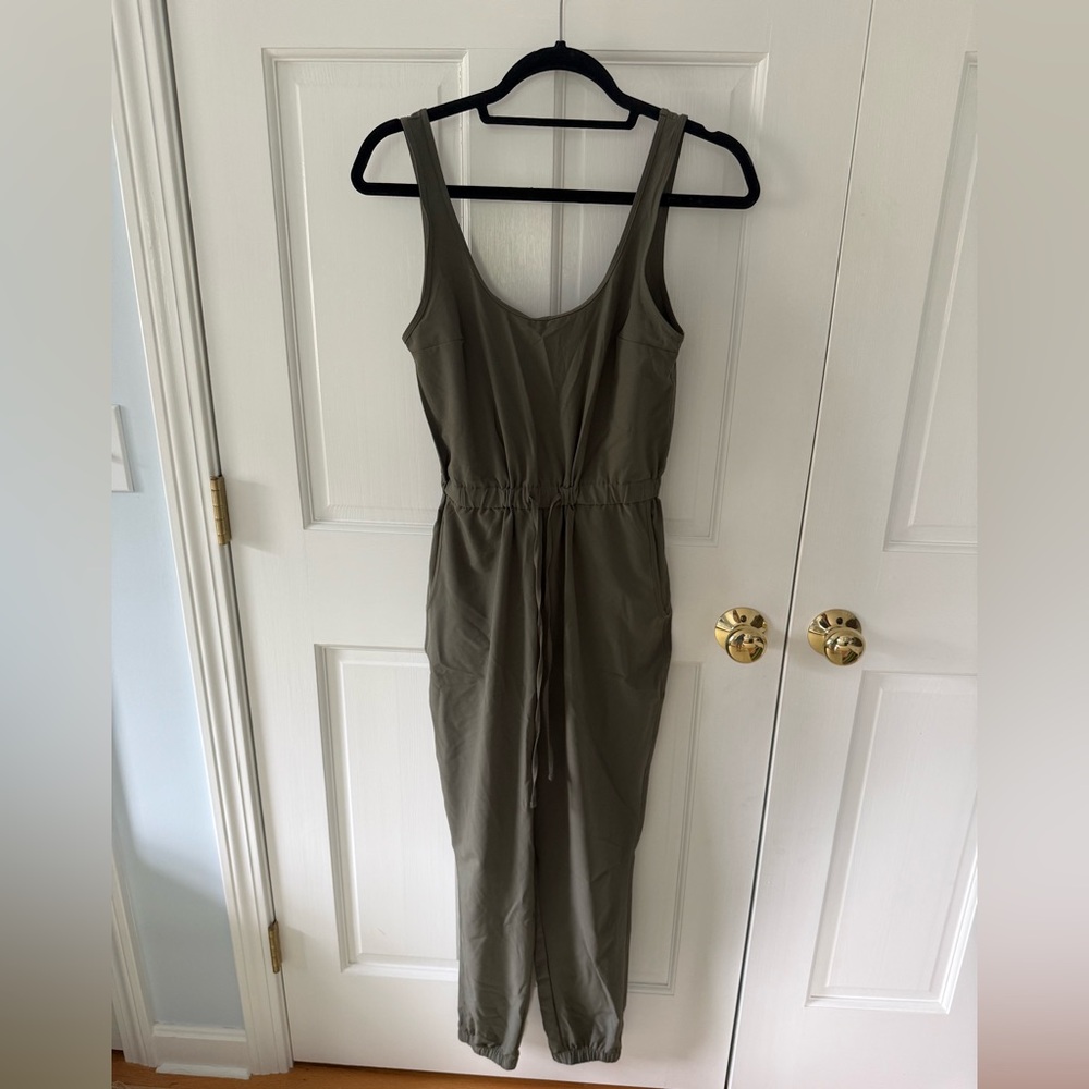 Abercrombie & Fitch Olive Utility Jumpsuit - Tank Straps